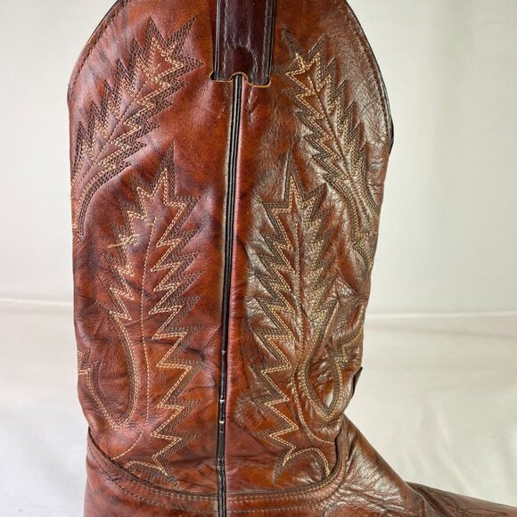 Abilene Men's Size 9D Cowboy Western Boots Brown Leather Vibram Sole - Picture 4 of 16